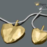 Goldschmiede Silberanhänger vergoldet "frozen heart" groß, Anhänger, Kettenanhänger, Anhänger Herz Herzanhänger, Bild 3
