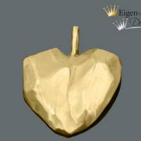 Goldschmiede Silberanhänger vergoldet "frozen heart" groß, Anhänger, Kettenanhänger, Anhänger Herz Herzanhänger, Bild 4