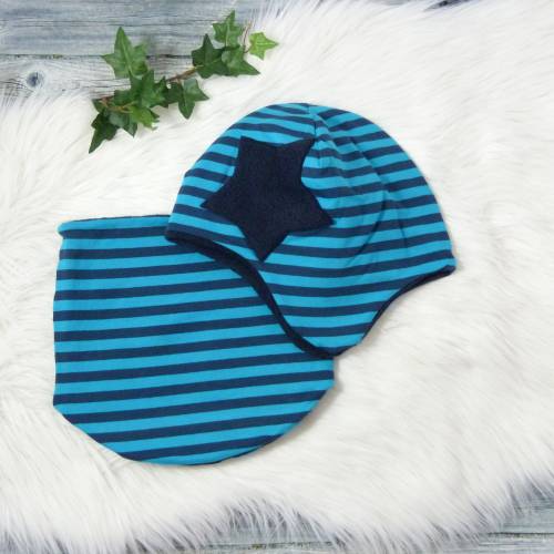Winter-Mütze Halssocke Set KU 54/55 Streifen