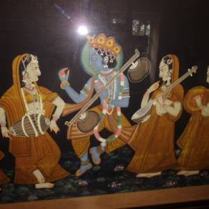 Großes Bild handgemalt auf Stoff Indien Bangladesch Bali indisch Shiva Krishna indische Götter Hindu Hinduismus Yoga Yog Bild 6