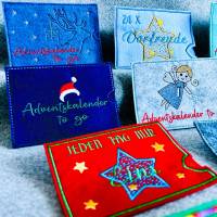 Adventskalender to Go Hülle - aus Filz oder Kunstleder, verschiedene Designs, Vorfreude, Weihnachtszeit, Mini Adventskal Bild 2