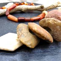antike Steinperlen aus der Sahara mit XL-Donuts - interessante Mischung Bild 2