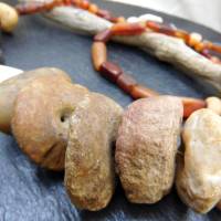 antike Steinperlen aus der Sahara mit XL-Donuts - interessante Mischung Bild 3