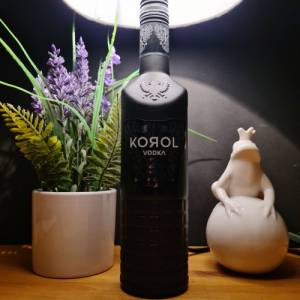 Korol Vodka Black Edition Flaschenlampe 0,50 L , Bottle Lamp - Handmade UNIKAT Upcycling Bild 2
