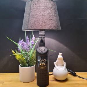 Korol Vodka Black Edition Flaschenlampe 0,50 L , Bottle Lamp - Handmade UNIKAT Upcycling Bild 4