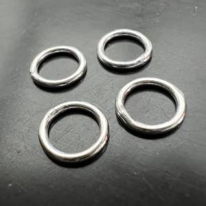 5 x 925-Silber Binderinge geschlossen, verschiedene Größen, 5 mm, 6 mm, 7,3 mm Bild 1