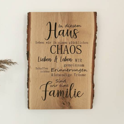 Spruchbild Familie | Familienregeln | Holzbild zum Aufhängen oder Hinstellen | Haussegen | Wanddeko aus Holz | Einzug