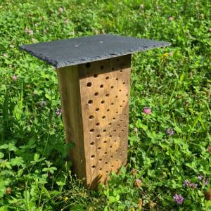 Hochwertiges Bienenhotel für Wildbienen und andere Bestäuberinsekten - Nisthilfe für Wildbienen - Geschenk Tierliebhaber Bild 1