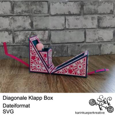 Plotterdatei Diagonale Klapp Box