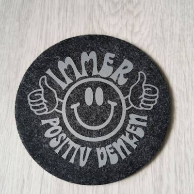 Filzuntersetzer dunkelgrau immer positiv