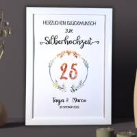 Silberhochzeit Geschenk personalisiert | Silberhochzeitsgeschenk 25 Jahre | Geldgeschenk zum Ehejubiläum Bild 1