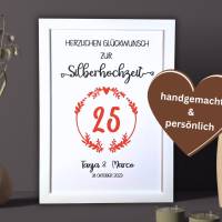 Silberhochzeit Geschenk personalisiert | Silberhochzeitsgeschenk 25 Jahre | Geldgeschenk zum Ehejubiläum Bild 7