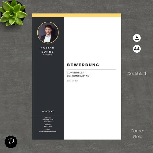 Bewerbungsvorlage deutsch, Lebenslauf Vorlage für Word, Moderner Lebenslauf, Anschreiben, Deckblatt, Motivationsschreibe