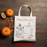 Bügelbild Happy Halloween (einfarbig) für Textilien in Wunschfarbe - Herbst DIY - Applikation zum aufbügeln Bild 6