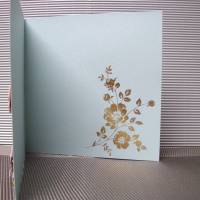 Geburtstagskarte für eine Frau in mint und lachsfarben mit Blumen Bild 2