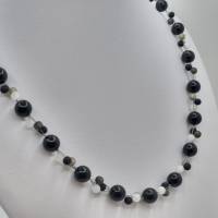 Collier Polarisperlen und Pearls Kette Perlen Schwarz Grau (785) Bild 5