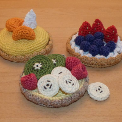 Häkelanleitung Obsttörtchen für die Kinderküche oder als Deko, pdf-Datei