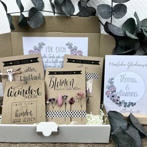 Personalisiertes Geschenk zur Hochzeit für das Brautpaar, Geschenkbox zur kirchlichen und standesamtlichen Trauung