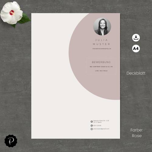 Bewerbungsvorlage deutsch, Lebenslauf Vorlage für Word, Moderner Lebenslauf, Anschreiben, Deckblatt, Motivationsschreibe