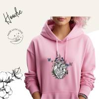 Hoodie Damen- Sweater mit Kängurutasche & einzigartigen Prints ,,Antumn Heart'' Bild 1