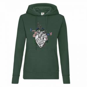 Hoodie Damen- Sweater mit Kängurutasche & einzigartigen Prints ,,Antumn Heart'' Bild 3