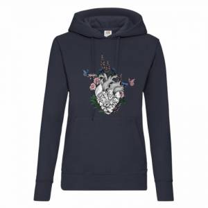 Hoodie Damen- Sweater mit Kängurutasche & einzigartigen Prints ,,Antumn Heart'' Bild 4