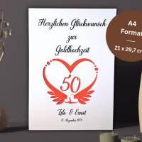 Geldgeschenk zur Goldhochzeit personalisiert | Geldgeschenkverpackung Jubiläumsgeschenk 50 Jahre Ehe | Geschenk Bild 3