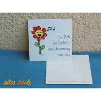 Fröhliche Glückwunschkarte "Blume" | Geschenkanhänger, Grußkarte Bild 1