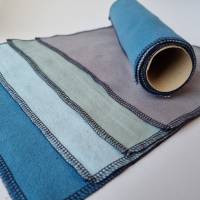 Waschbare UNpapier Küchenrolle - 8 Blätter aus Baumwollstoff - in Blautönen von he-ART by helen hesse Bild 2
