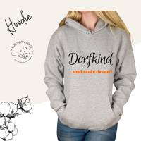 Hoodie Damen- Sweater mit Kängurutasche & einzigartigen Prints ,,Dorfkind'' Bild 1