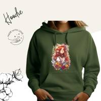Hoodie Damen- Sweater mit Kängurutasche & einzigartigen Prints ,,Herbstgirl'' Bild 1