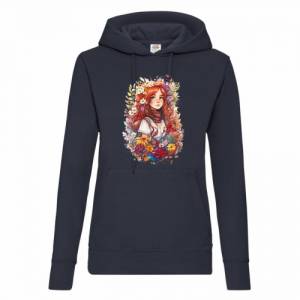 Hoodie Damen- Sweater mit Kängurutasche & einzigartigen Prints ,,Herbstgirl'' Bild 3