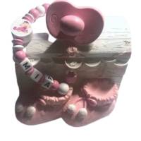 Spardose mit Namen Schatzkiste Baby Mädchen rosa Geburt Taufe personalisiert Bild 1