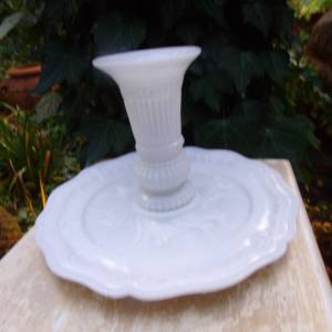 Antiker Tafelaufsatz Teller Vase Opalglas Opalinglas Milchglas Pressglas Bild 1