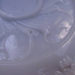 Antiker Tafelaufsatz Teller Vase Opalglas Opalinglas Milchglas Pressglas Bild 5