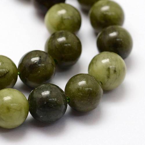 Natürliche dunkelgrüne chinesische Jade Perlen Stränge 4 mm / 6 mm / 8 mm / 10 mm