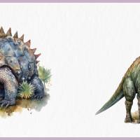 Dinosaurier Dinos - PNG Bilder Bundle, 12 Hochauflösende Aquarell Grafiken, Transparenter Hintergrund Bild 5