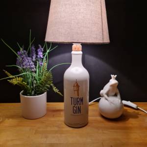 TURM GIN 0,70 L Flaschenlampe, Bottle Lamp - Handmade UNIKAT Upcycling Bild 1