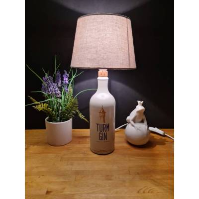 TURM GIN 0,70 L Flaschenlampe, Bottle Lamp - Handmade UNIKAT Upcycling