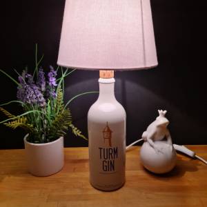TURM GIN 0,70 L Flaschenlampe, Bottle Lamp - Handmade UNIKAT Upcycling Bild 2