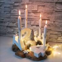 Adventskranz modern, Adventskranz aus Zahlen, Zahlen Advent 1234, Zahlen mit Kerzen Advent, besonderer Adventskranz Bild 6
