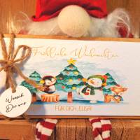 Personalisierte Gutschein / Konzertkarten Verpackung zu Weihnachten | Weihnachtskarte mit Namen als Geldgeschenk Bild 1