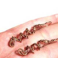 Zarte handgemachte Ohrringe Spiralperle kupfer rosegoldfarben Geschenk für sie Paisley Bild 3