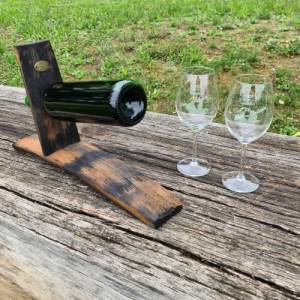 Vintage Weinhalter aus Fassdaube - Einzigartiges Geschenk für Weinliebhaber - handgefertigt aus Fassdaube - Dekoration Bild 1