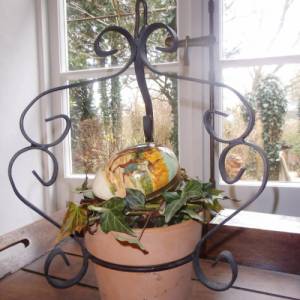 2 x Blumenampel Pflanzenhänger Hanging Basket Hängetopf Übertopf  Eisen Landhaus Cottage Bild 2