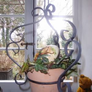 2 x Blumenampel Pflanzenhänger Hanging Basket Hängetopf Übertopf  Eisen Landhaus Cottage Bild 5