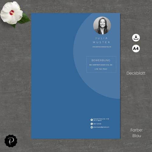 Bewerbungsvorlage deutsch, Lebenslauf Vorlage für Word, Moderner Lebenslauf, Anschreiben, Deckblatt, Motivationsschreibe