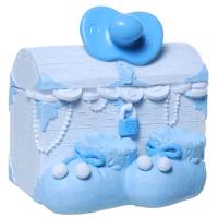 Spardose mit Namen Schatzkiste Baby Junge blau Geburt Taufe personalisiert Bild 3
