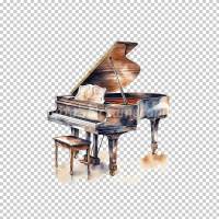 Musik Instrumente - PNG Bilder Bundle, Hochauflösende Aquarell Grafiken, Transparenter Hintergrund Bild 8