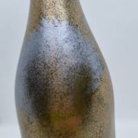 Dekorative Flasche mit LED Lichtdraht, handbemalt in Kupfer und Blaumetallic Bild 7